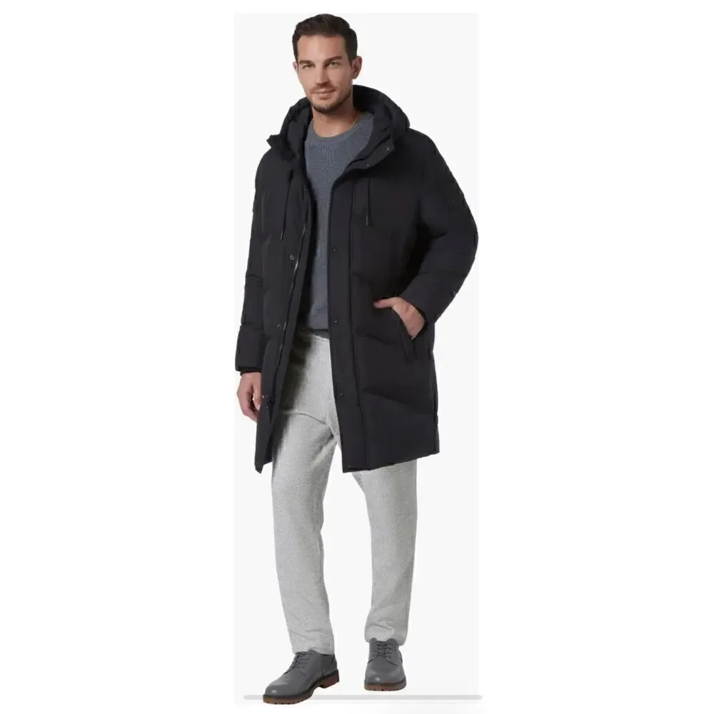 ANDREW MARC Sullivan Down Hooded Puffer Parka in Black NWT Size Small